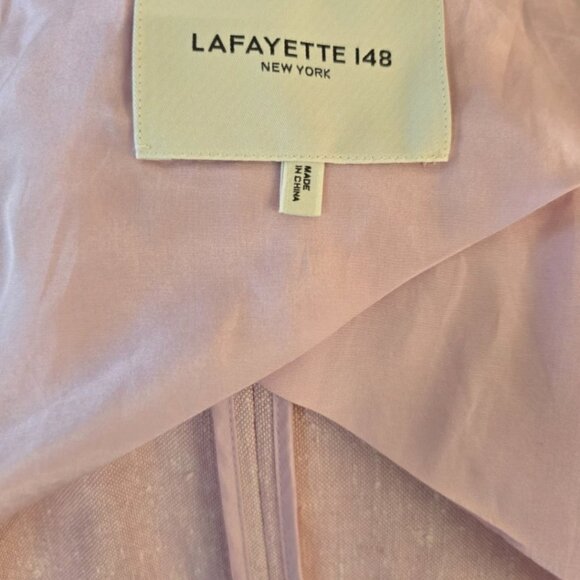 Lafayette 148 NY Pink Linen Silk Double Breasted Suit 24W - Picture 8 of 16